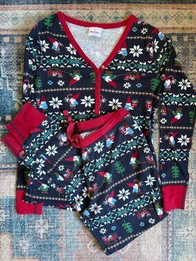 Hanna Andersson Women’s Medium Gnome Christmas Pajamas Organic Cotton